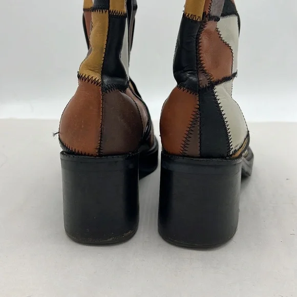 Vintage 90s Durango patchwork ankle boot size 7 made in Brazil - Picture 2 of 6